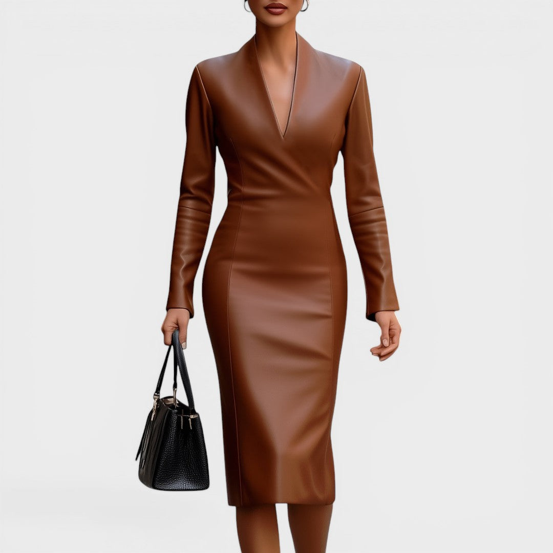 Maria™ | Elegantné kožené šaty