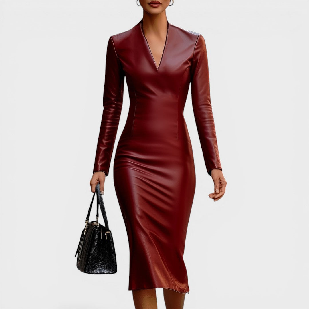 Maria™ | Elegantné kožené šaty