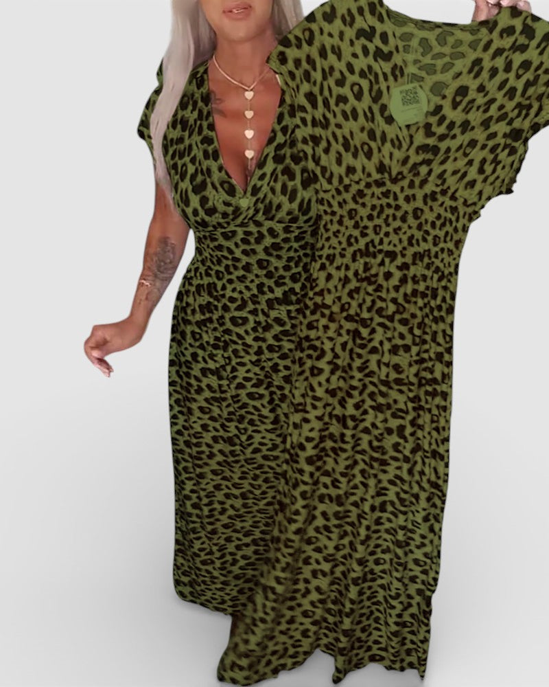 Elena™ | Šaty s leopardím vzorom a výstrihom do V