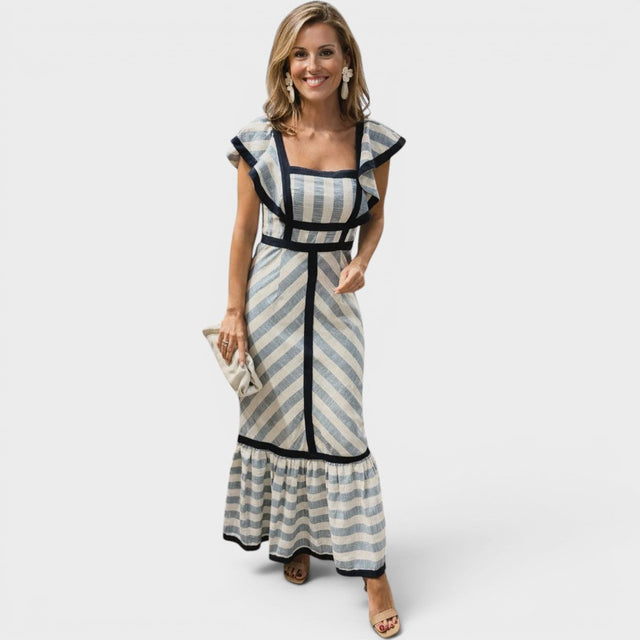 Irene™ | Elegantné maxi retro šaty s prúžkami