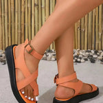 Rachel | Crossover Strap Flat Sandals