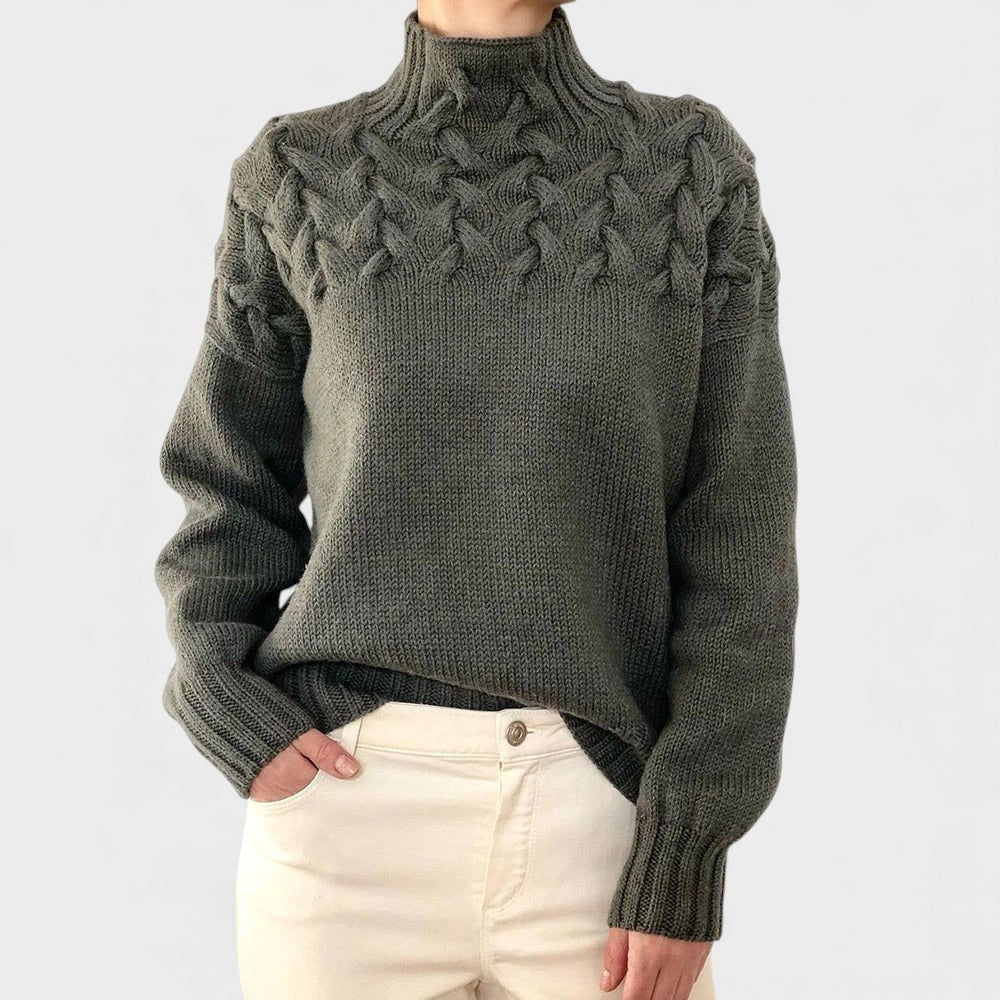 Nora™ | Teplý pletený sveter s vysokým golierom