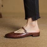 Audrey | Mary Jane Leather Mules