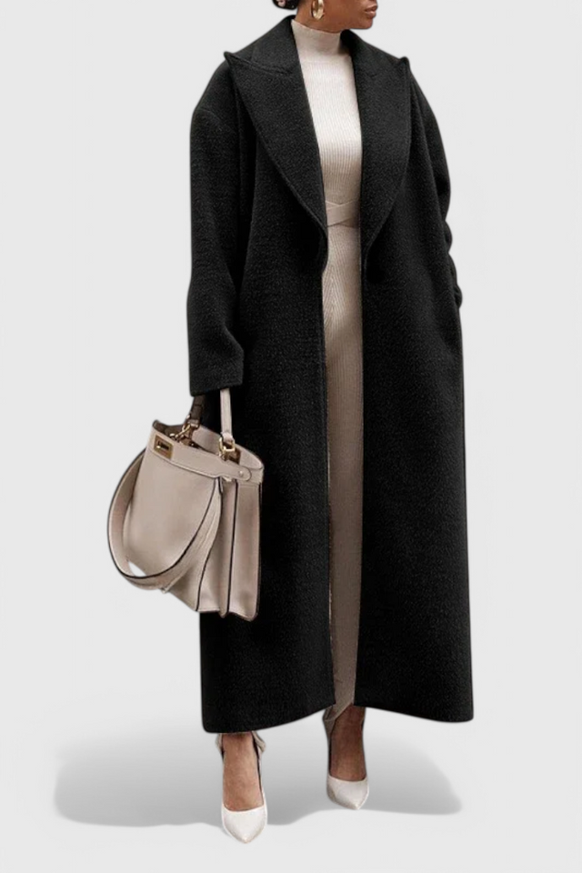 Chloe Elegantný Dlhý Štruktúrovaný Kabát
