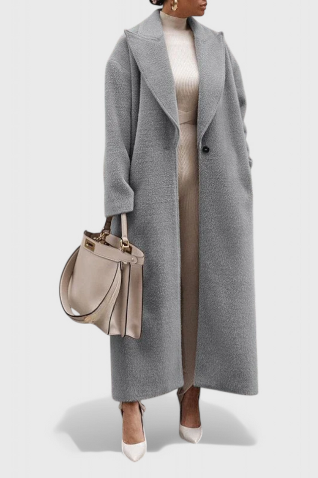 Chloe Elegantný Dlhý Štruktúrovaný Kabát