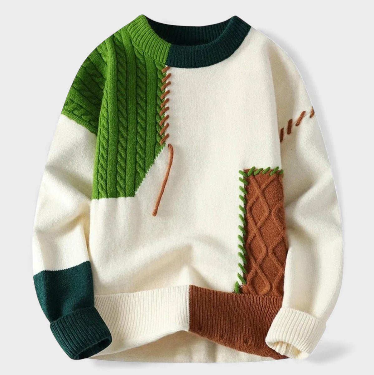 Maela™ | Pletený patchwork sveter
