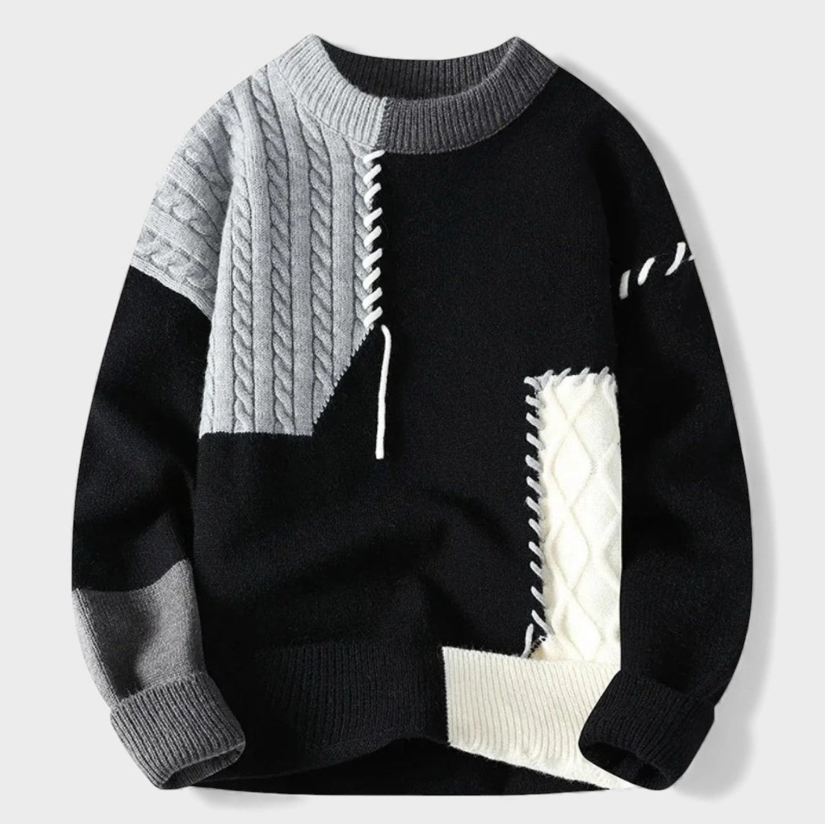 Maela™ | Pletený patchwork sveter