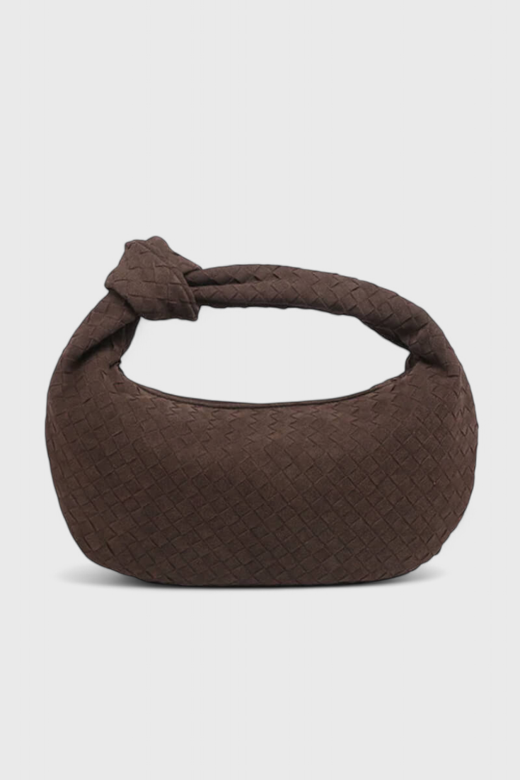 Lila Stredná Taška Woven s Detailom Uzla