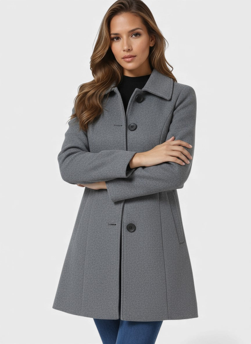 Raquel™ | Zimný trench s jednoduchými gombíkmi