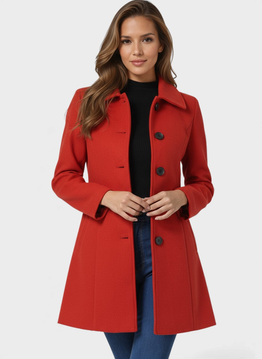 Raquel™ | Zimný trench s jednoduchými gombíkmi