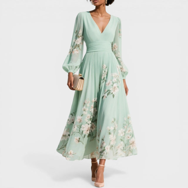 Ana™ | Elegantné midi kvietkové šaty