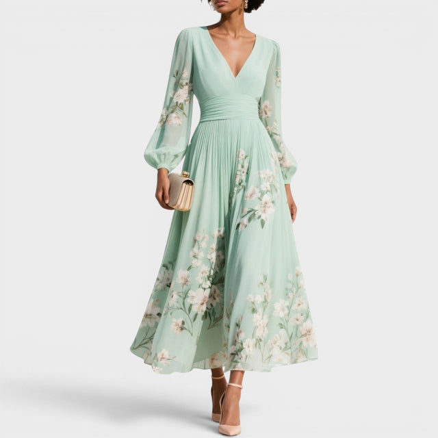 Natalia™ | Elegantné midi šaty z kvetinovej gázoviny