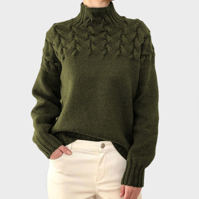 Nora™ | Teplý pletený sveter s vysokým golierom
