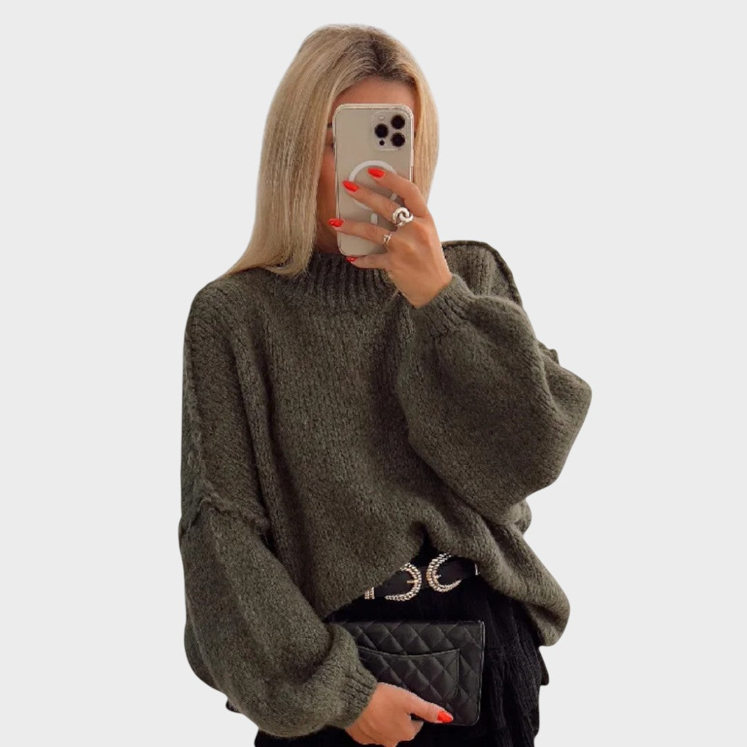 Carly™ | Oversized pletený sveter s guľatými rukávmi