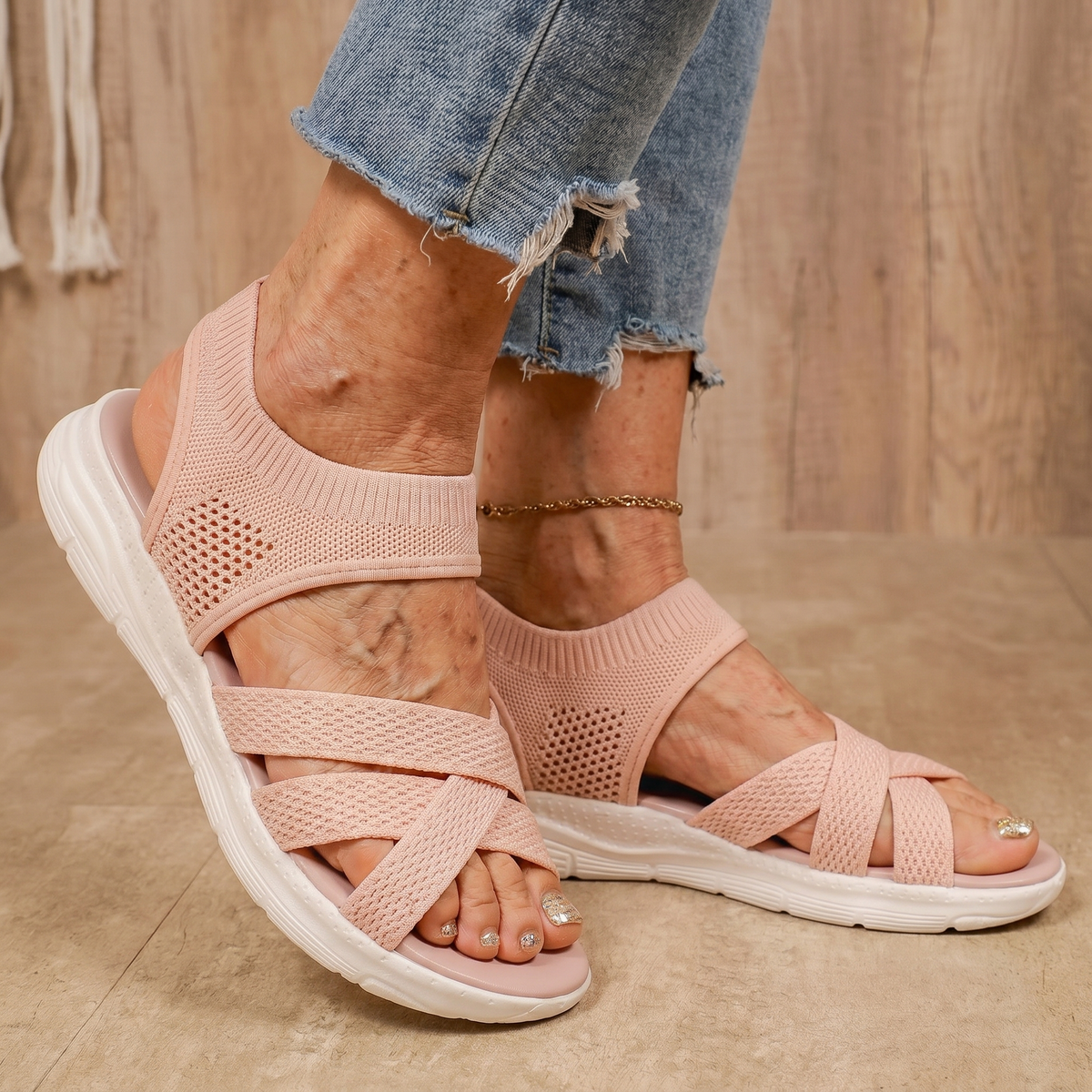 Lina | Wide Toe Slip-On Sandals