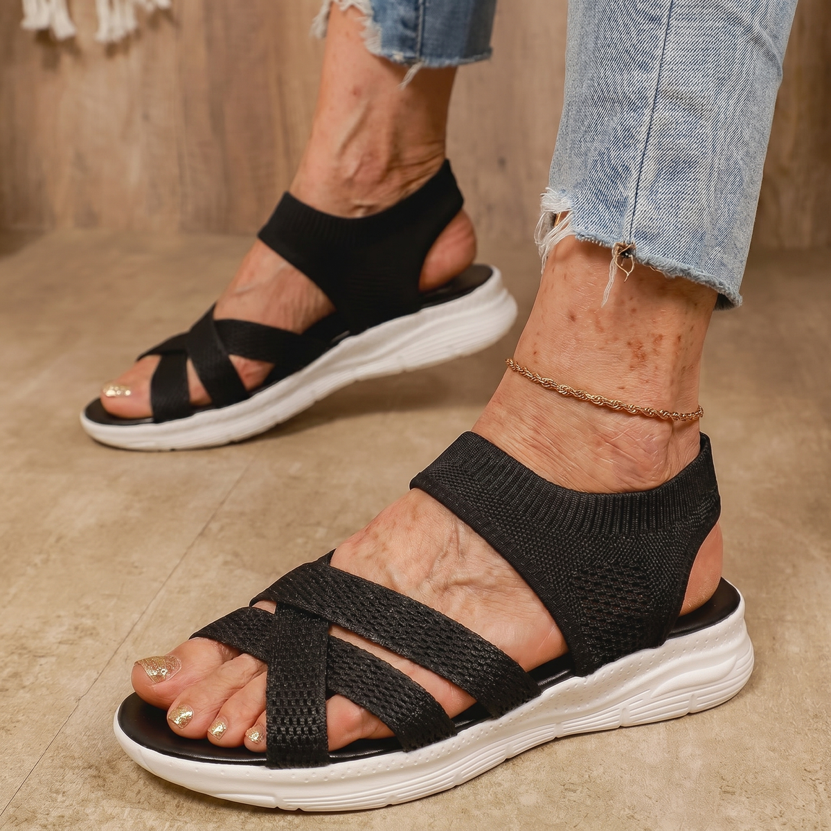 Lina | Wide Toe Slip-On Sandals