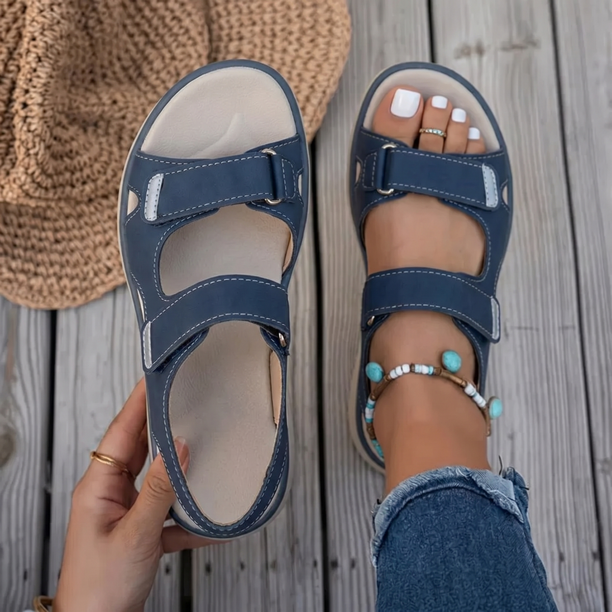 Soline | Wide Fit Velcro Sandals