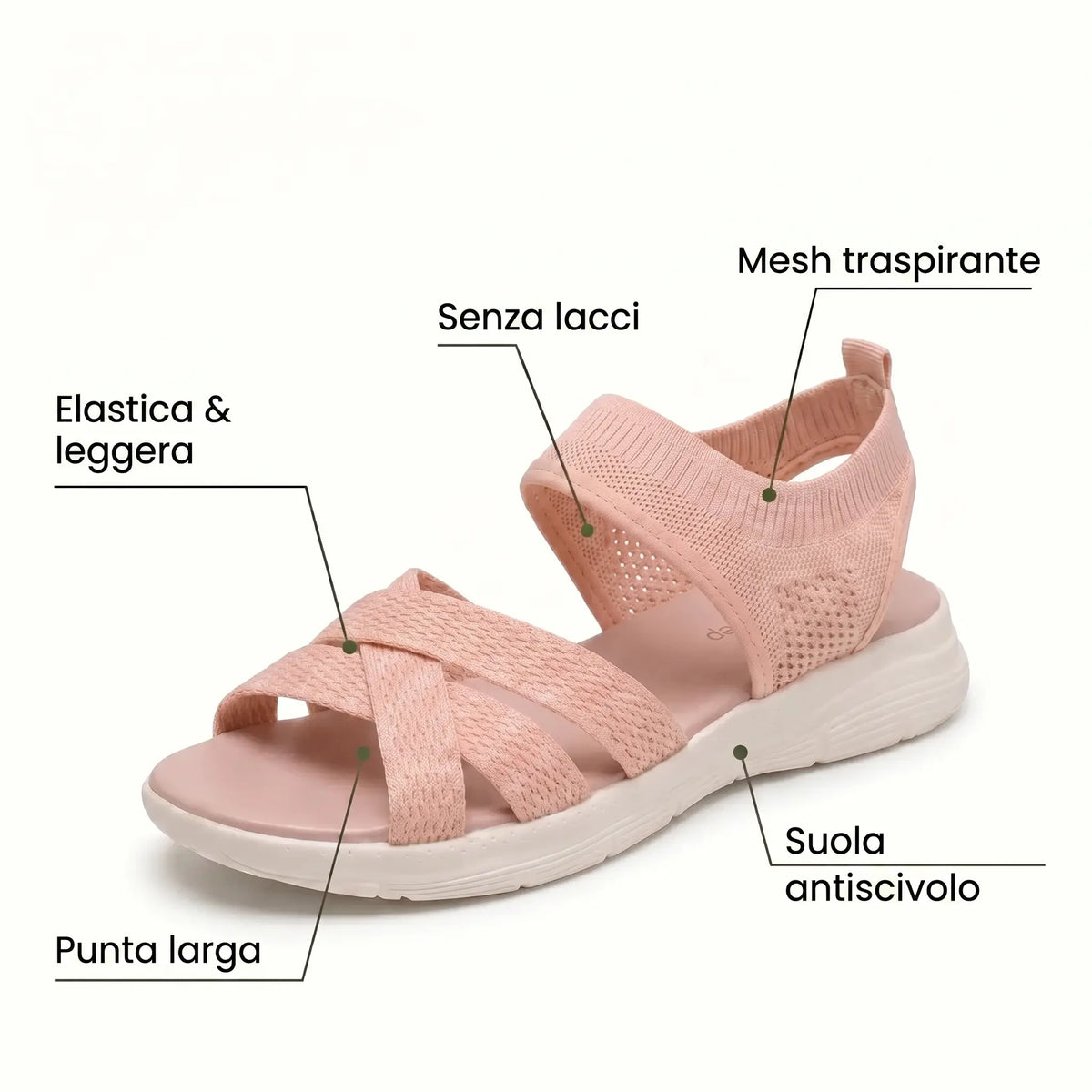 Lina | Wide Toe Slip-On Sandals