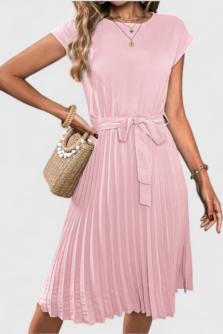 Elegantné Midi Šaty Luxie z Ľahkého Materiálu s Plynulým Strihom