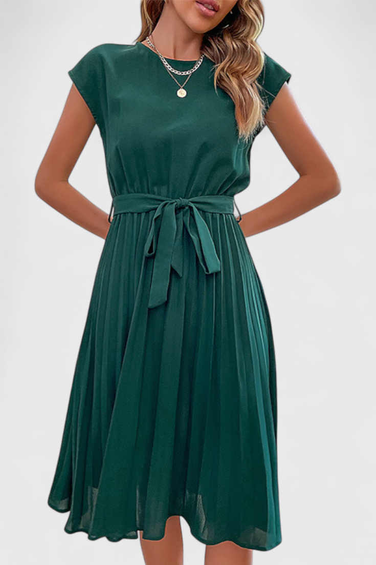 Elegantné Midi Šaty Luxie z Ľahkého Materiálu s Plynulým Strihom