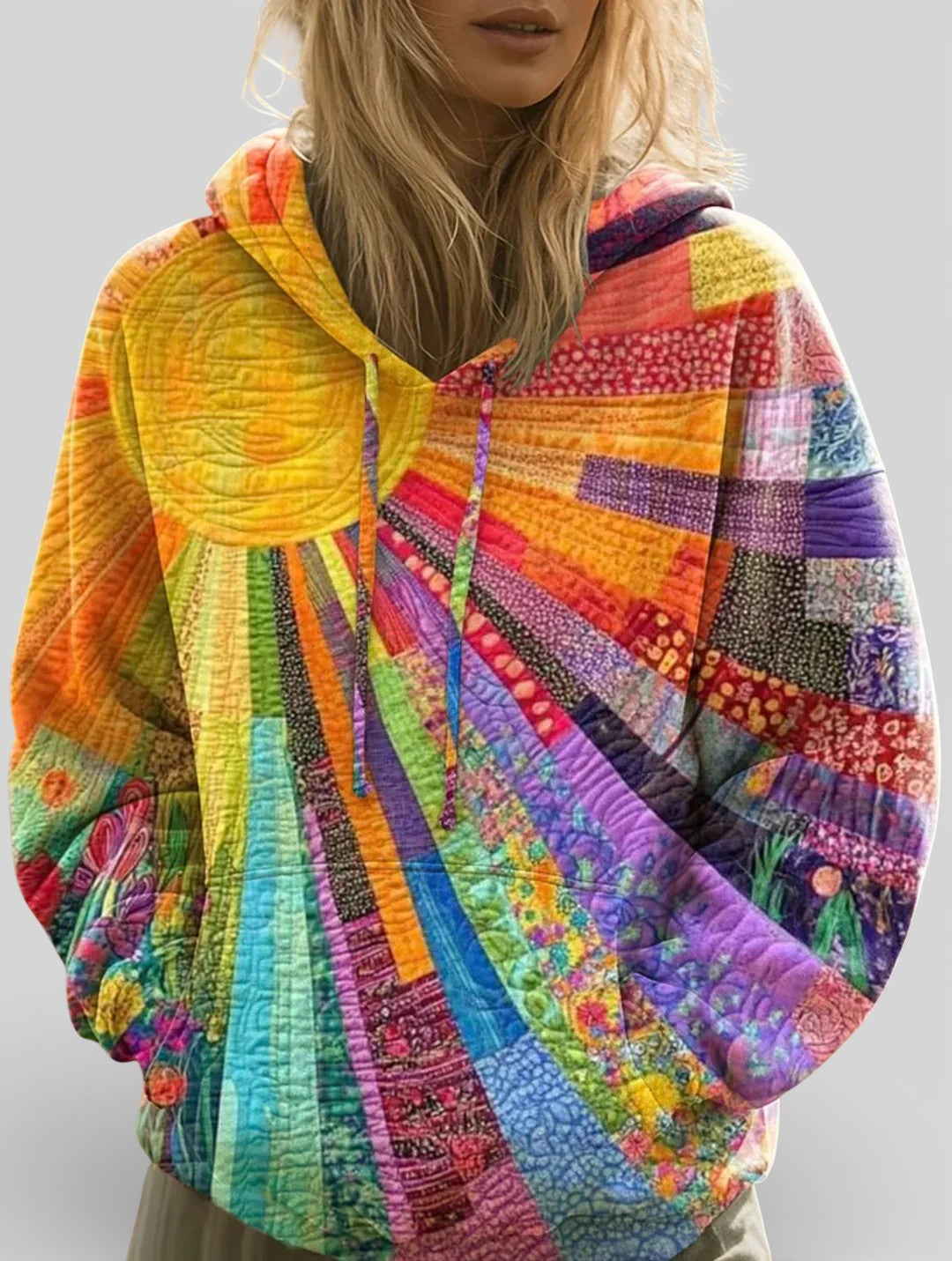 Laura™ | Viacfarebná patchworková mikina