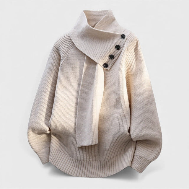 Cayetana™ | Elegantný sveter s obálkovým golierom