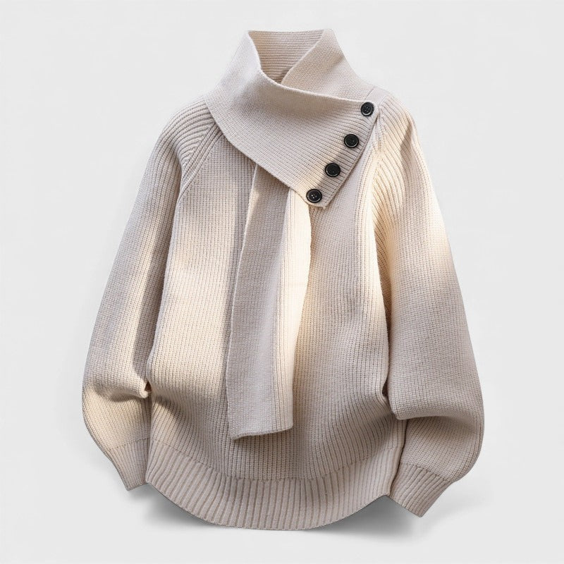Cayetana™ | Elegantný sveter s obálkovým golierom