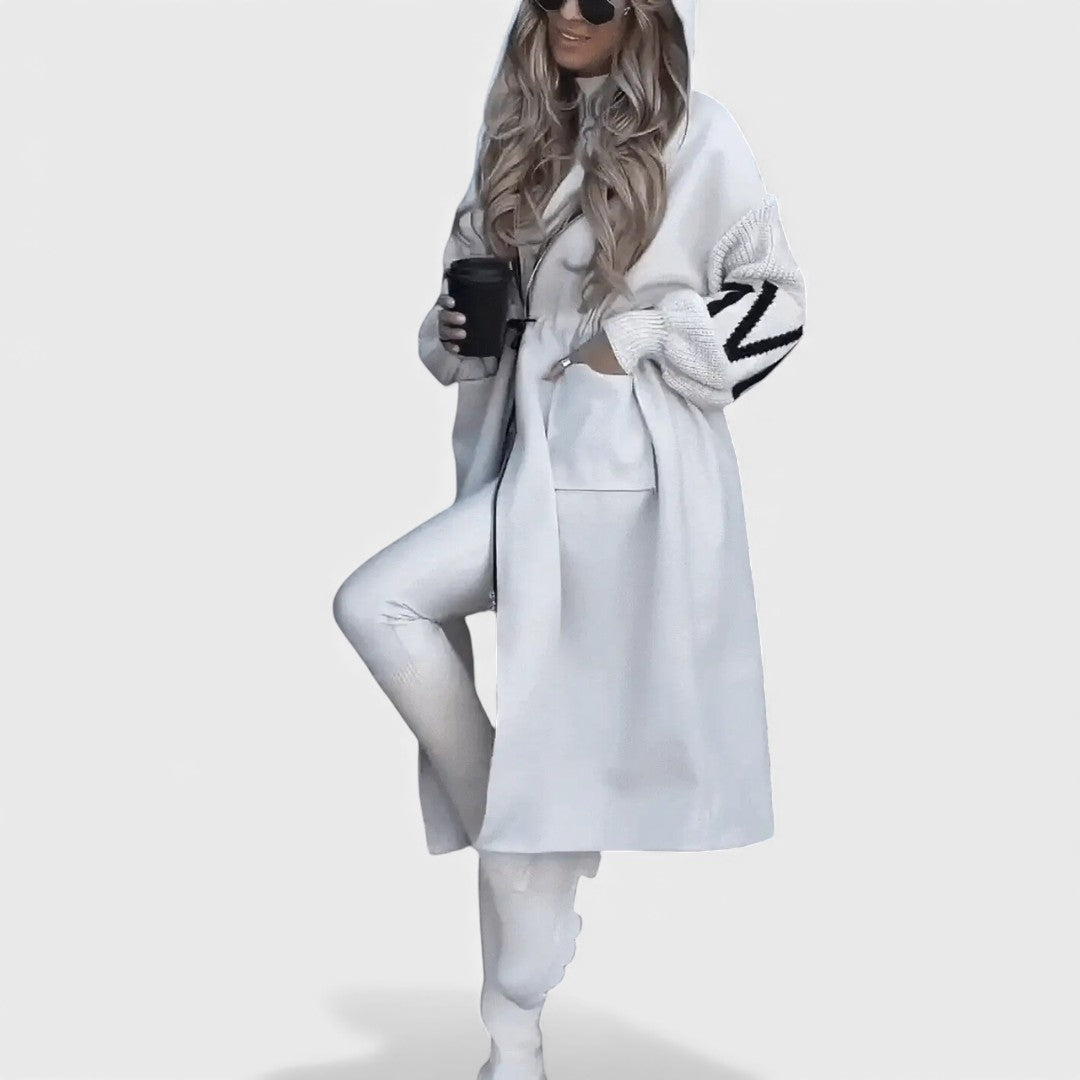 Patricia™ | Elegantný kabát-kardigán s kapucňou