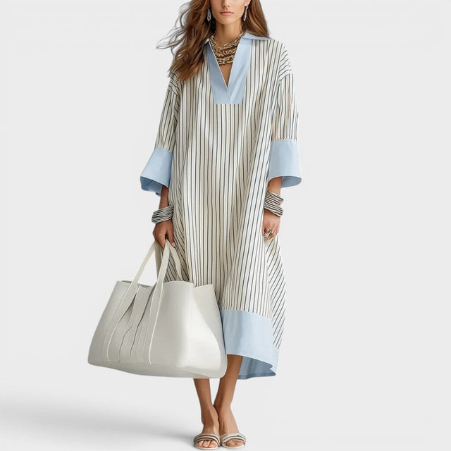Marta™ | Elegantné midi šaty s prúžkami